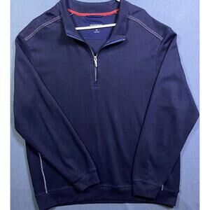 Rainforest RFT Sweatshirt 1/4 Zip Heavyweight Cotton Blend Navy Men XXL No Flaws